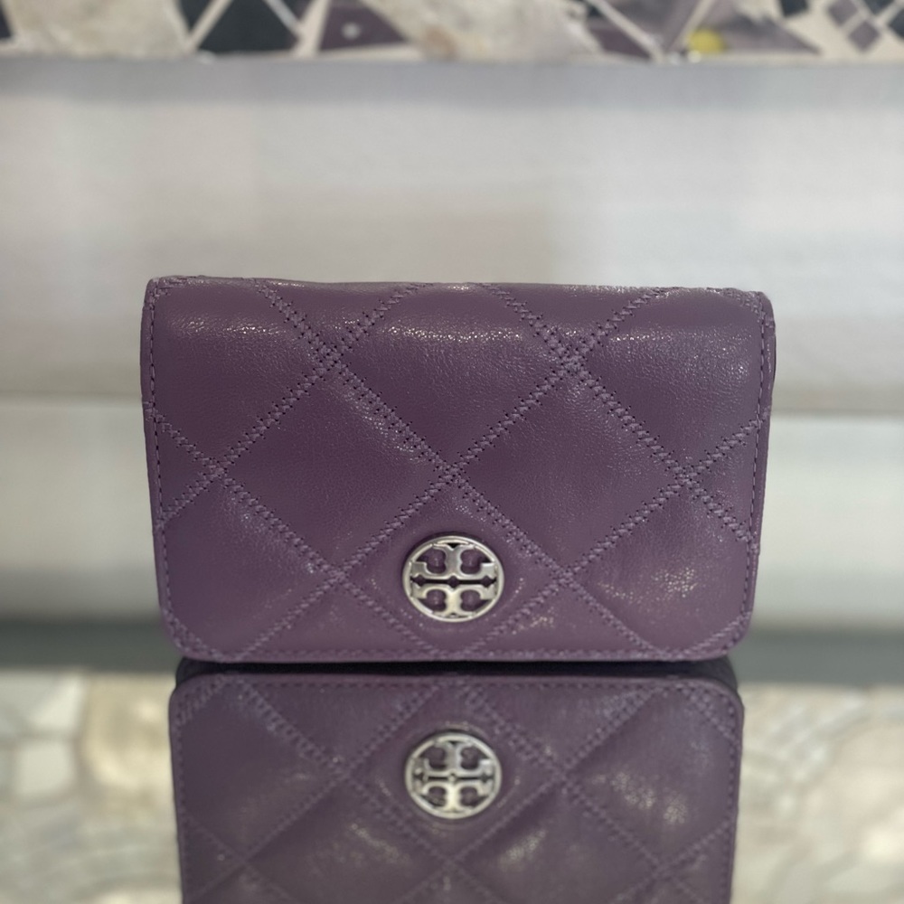 Tory Burch Purple Quilted Wallet
